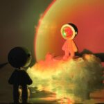 ⁦Astronaute Lampe de coucher de soleil pour chambre et décoration intérieure⁩ - الصورة ⁦5⁩