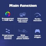 ⁦Manette de jeu sans fil IPEGA PG-9666TH avec poignets lumineux RGB - يد تحكم لاسلكية⁩ - الصورة ⁦7⁩