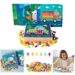 Mushroom Nail Puzzle Set  بازل المسامير لتشكيل الكلمات والصور
