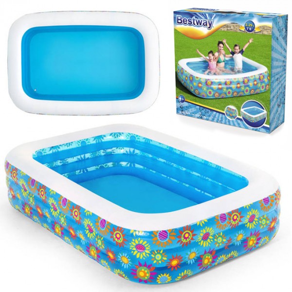 bestway54120happyfloraswimmingpoolforkids90inchinflatable-1707218039-600x600 مسبح باستواي 229*152*56 سم piscine bestway rectangulaire 229*152*56 cm - الصورة 1