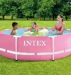 مسبح اينتاكس دائري 244*76 سم غوز piscine intex rose rond 244*76 cm